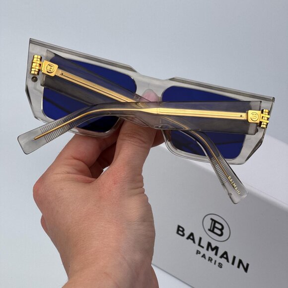 Balmain B-VI BPS-121B-54 Women BRAND NEW Sunglasses Titanium Gold Grey Cat Eye main image 10